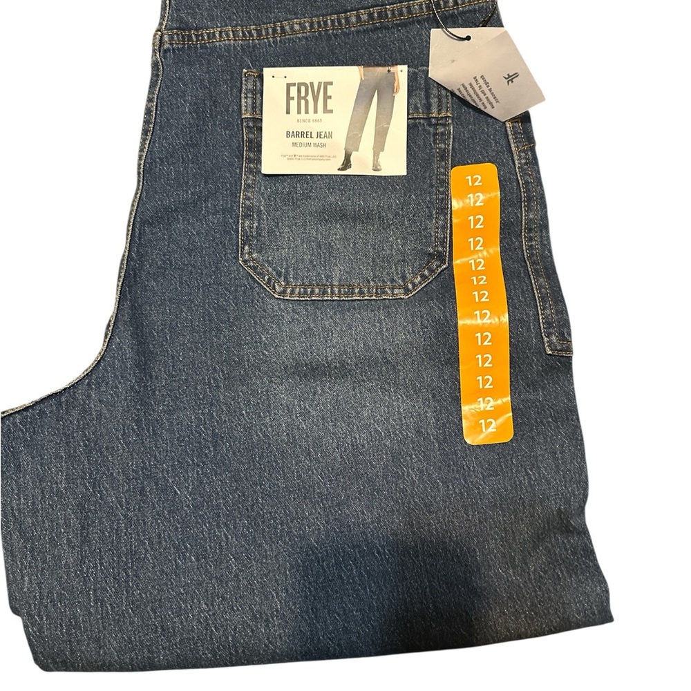 Frye Barrel Jeans Women’s Sz 12 Blue Button Fly Medium Wash High Rise